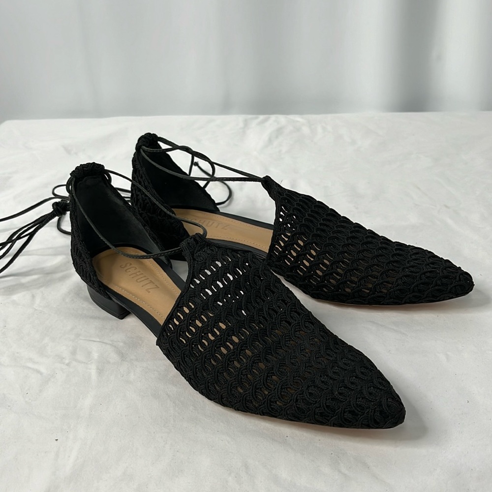 SCHUTZ BRAIDED FLATS WITH WRAP AROUND STRING DETAIL FTL-03-412